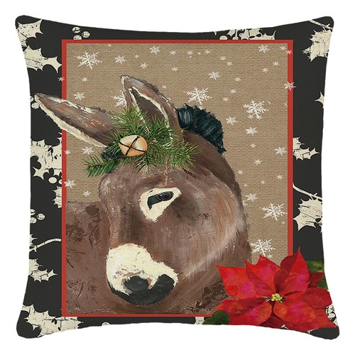18" Vintage Rooster Pillow Covers Rustic Cow Pig Cock Sheep Donkey Cushion Case - Picture 6 of 29