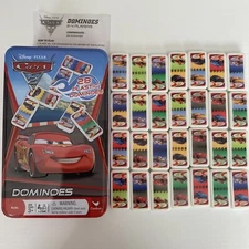 Disney CARS Dominoes CARS 2 Domino Game - 28 Plastic Tiles in Metal Tin