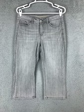 Riders By Lee Premium Womens Mid Rise Capri Stretch Gray Jeaans Size 8