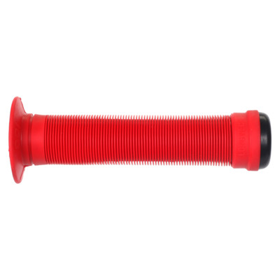 Poignées BMX/VTT Nervurées Rouges - Type ODI Long Col - Slip-on