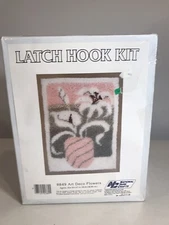 Latch Hook Kit R849 Art Deco Flowers New, Never Opened National Yarn Crafts