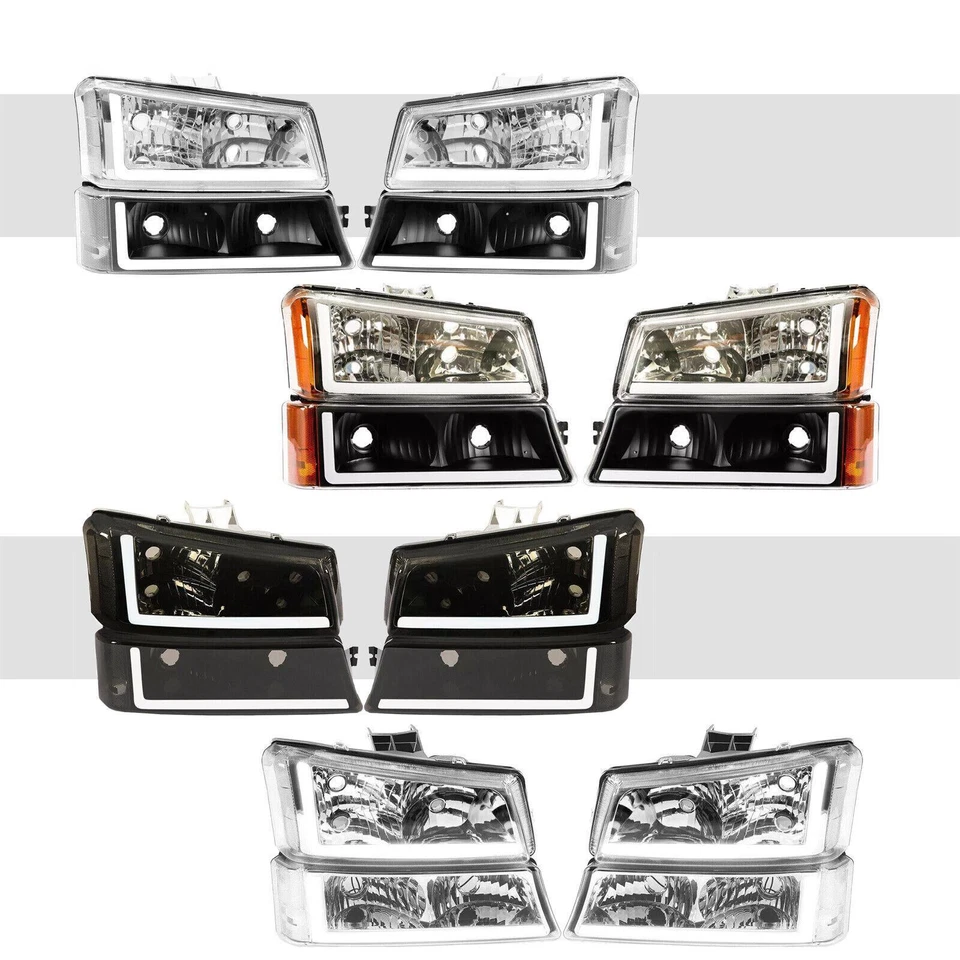 For Chevy Silverado 1500 2500 Avalanche 2003-07 Headlights Bumper Lamps LED DRL Foto 2 de 4