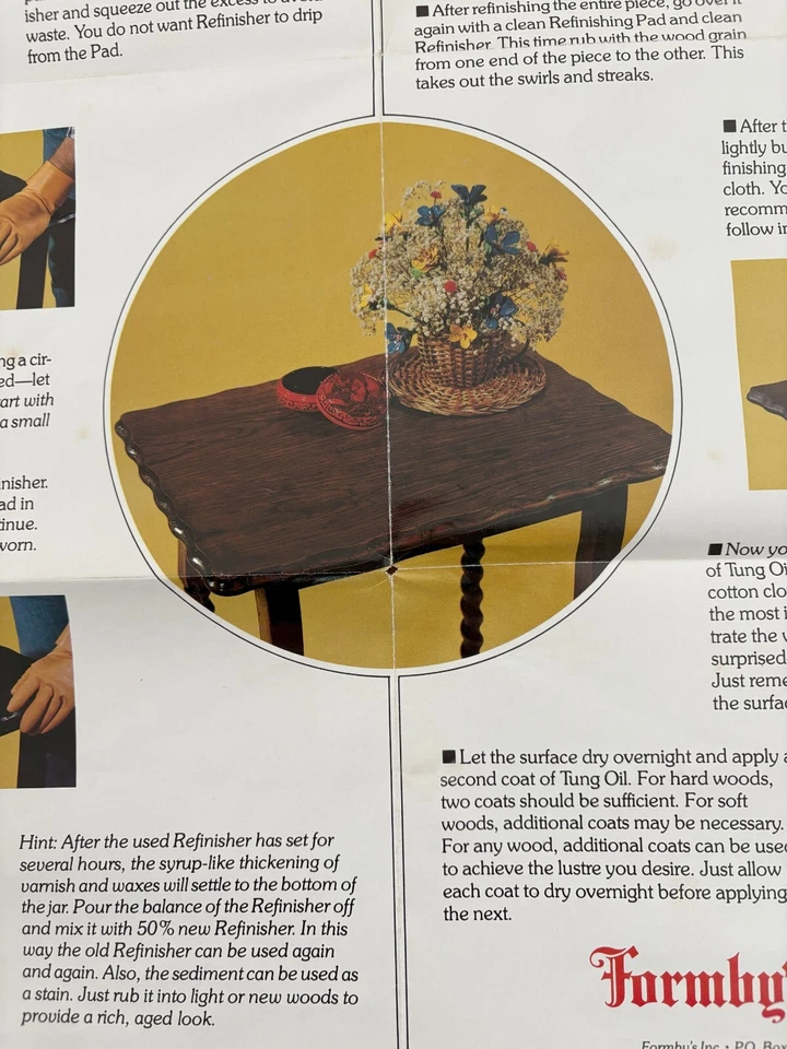 VINTAGE 1981 FORMBY’S INTRODUCTION TO REFINISHING POSTER 17” X 22” + BONUS! - Image 4 of 4
