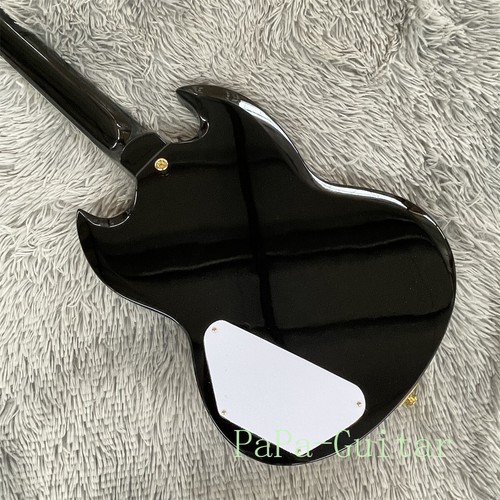 Guitarra Eléctrica SG Personalizada Negra Pastillas HHH Puente Vibrato Grande Cuerpo Caoba - Imagen 4 de 8