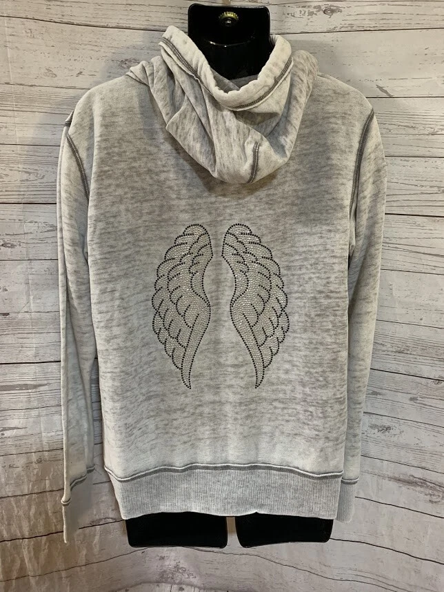 Sudadera con Capucha Kings of Cole Cremallera Completa ALA DE ÁNGEL Pullover Gris Talla M Mediana Foto 3 de 4