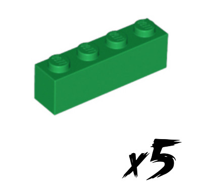 5x LEGO 3010   1x4 Stein   Brick   grün   Green