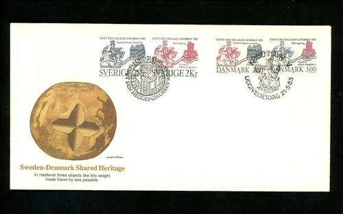 Postal History Denmark FDC #777-778 Dual FDC Sweden 1538-1539 Europa 1985