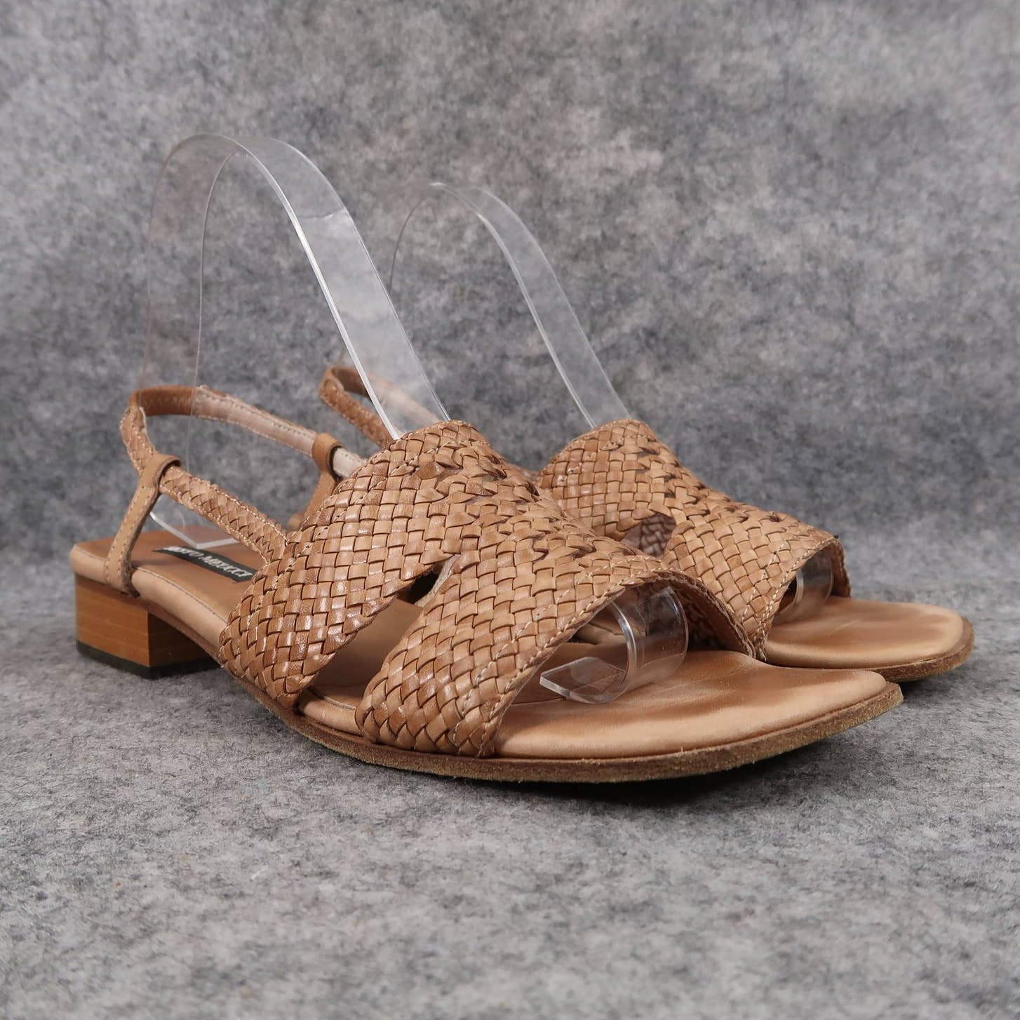 Sesto Meucci Shoes Womens 8.5 Woven Sandals Leather Slingback Square Toe  Retro | eBay