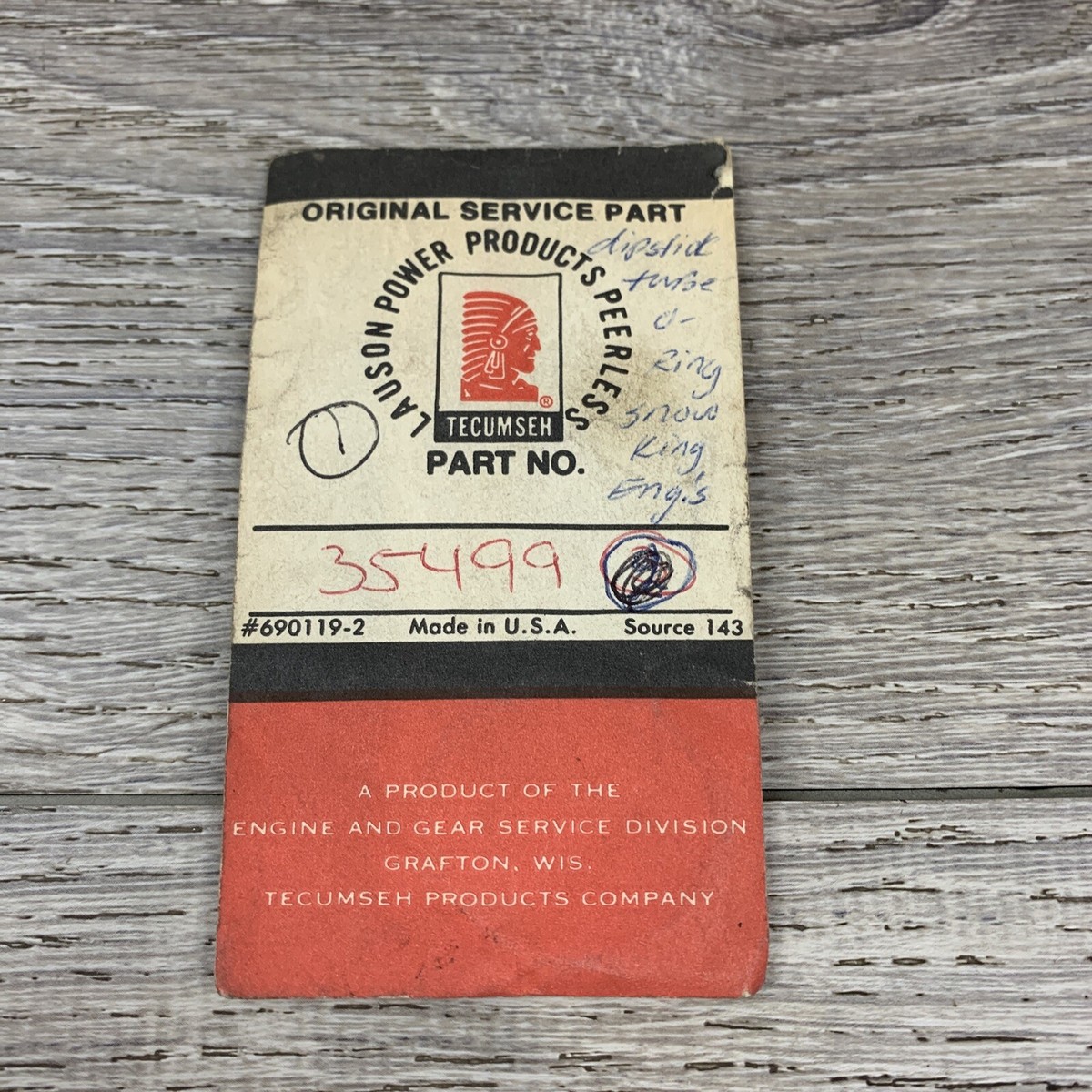 Tecumseh 35499 O-Ring Gasket Genuine Nos Oem Part | eBay