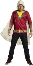 Shazam Costume Top  Cape: Adult Size
