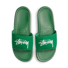  DC5239-300 MENS NIKE BENASSI SLIDE 'STUSSY PINE GREEN SAIL'