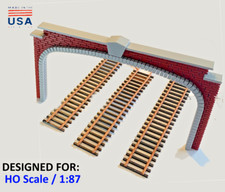 HO Scale Red Brick TRIPLE Train Tunnel Portal - H0 Model Railroad Scenery