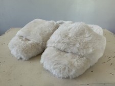 BP. Livie Ivory Plush Slides Women's Size XL