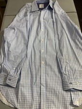 Society of Threads Slim Fit Button up Dress Shirt Blue Plaid Size XXL Cotton and