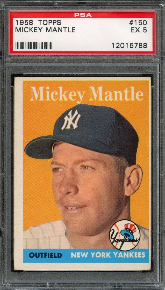 BB - 1958 Topps - #150 - Mickey Mantle - PSA 5 - EX | eBay
