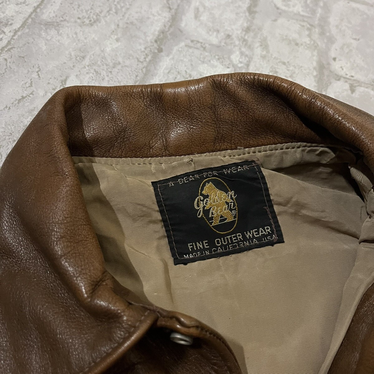 Vintage 60s Golden Bear Leather Jacket Trucker Brown AX6 | eBay