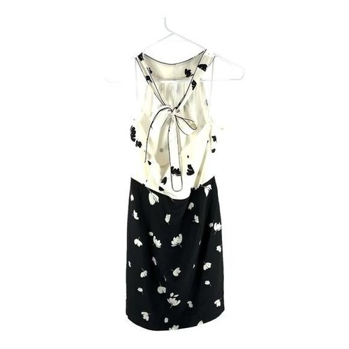 INTERMIX | L Large Black & Cream Floral Print Dress Halter - Picture 2 of 8