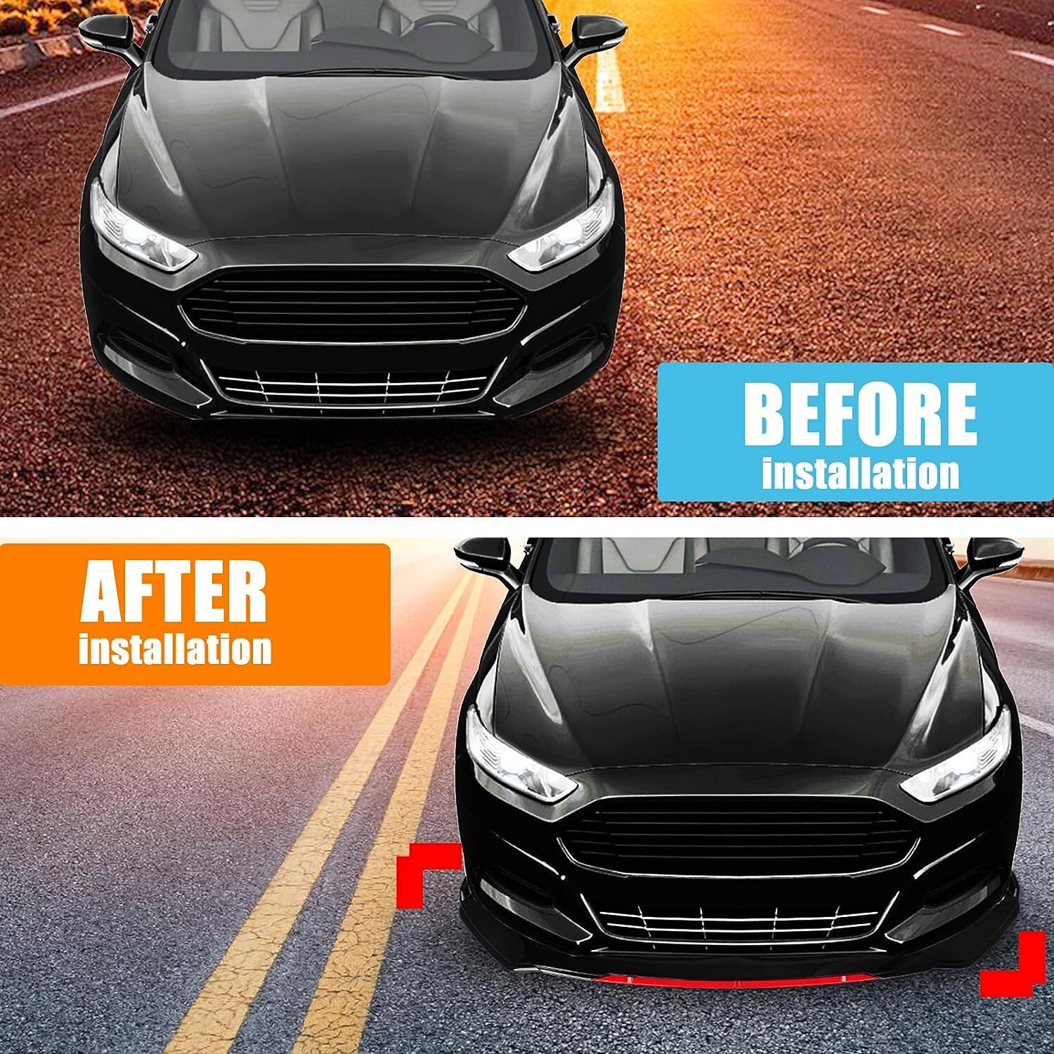 For Maserati Ghibli S Q4 Base 2014-17 Carbon Style Front Bumper Spoiler Splitter