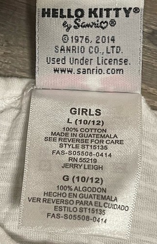 Sanrio Hello Kitty Sleeveless Tank Top Shirt Rainbow Heart Girl’s Size L Large - Picture 4 of 7