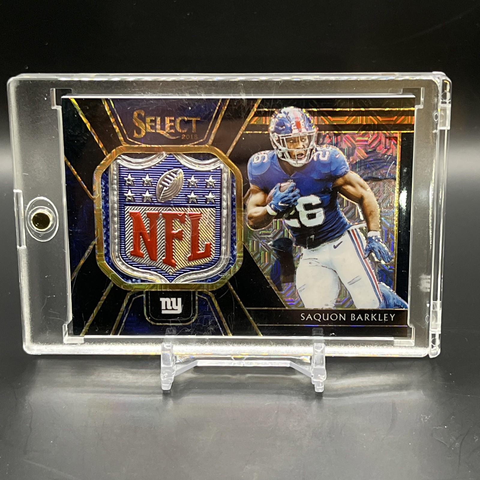 Saquon Barkley Panini Select Jumbo Rookie Swatch Prizm #25 NFL Shield 1/1