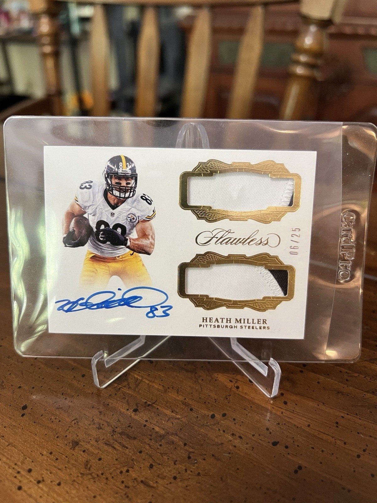 2017 Panini Flawless Heath Miller Auto Dual Jersey Patch /25 Pittsburgh Steelers