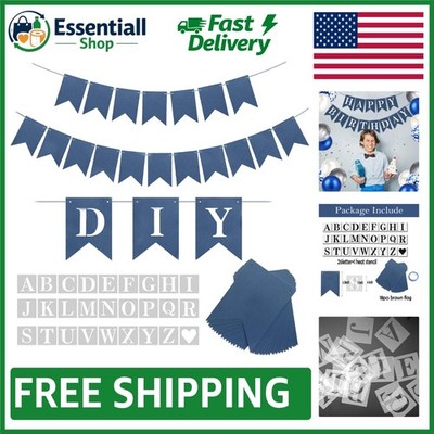 Customizable Blue Party Banner Kit with A-Z Stencil - Create Unique Celebrations