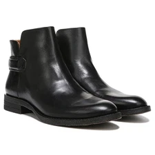 Lara Black Leather Franco Sarto Ankle Boots