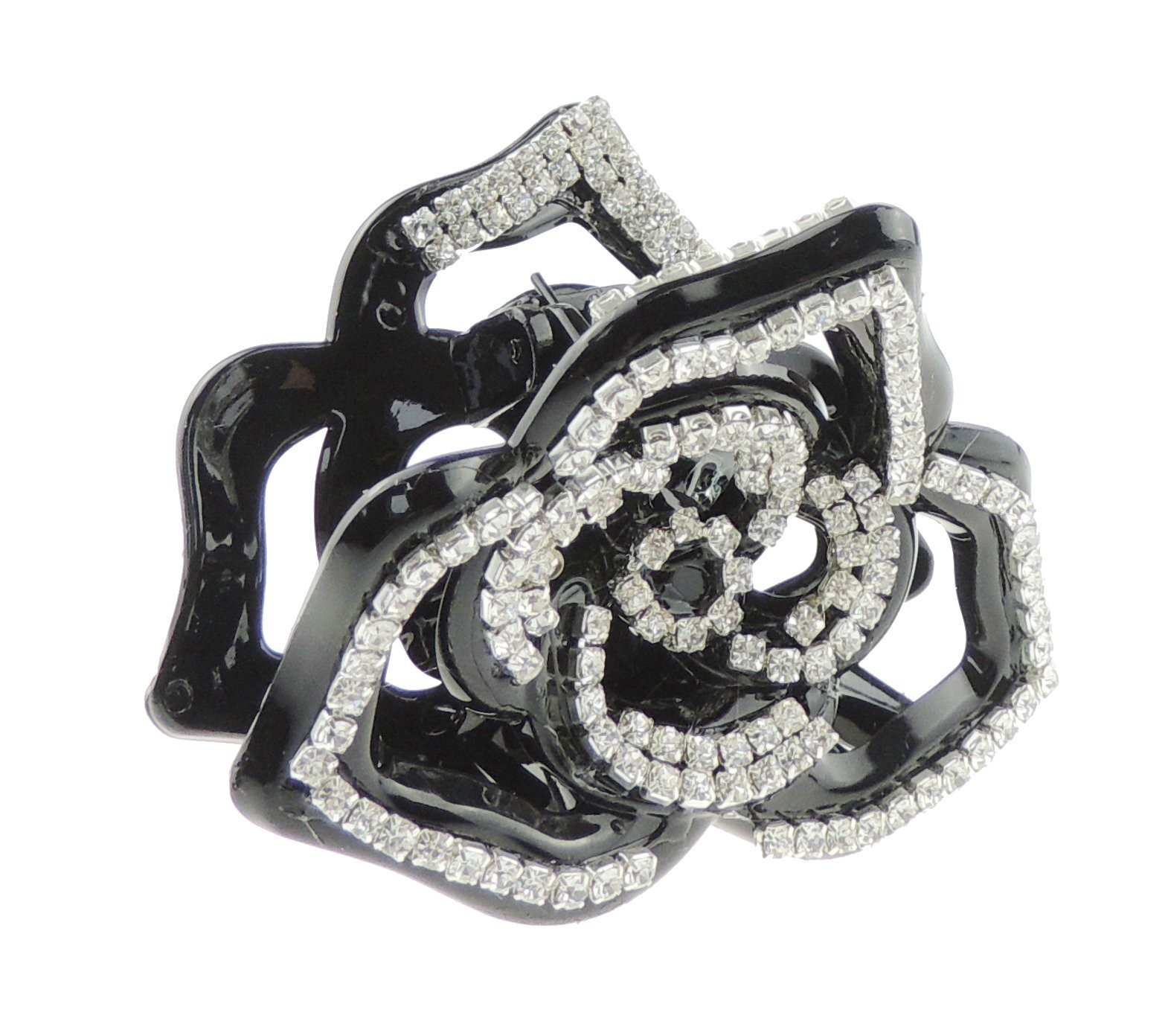 Sparkly Jeweled Crystal Diamante Rhinestone Gems Wave Jaw Clip Clamp Grip Claw