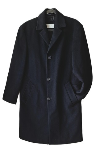 Cacharel, CACHAREL Wool Cashmere Men's Overcoat Size 46 Black Vintage