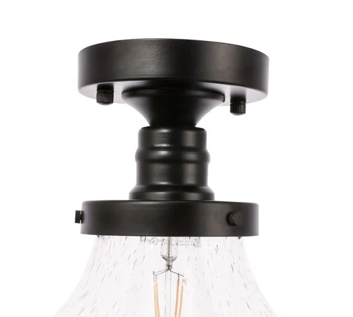 Elegant Lighting LD6240 Lyle 1 Light 11"W Semi-Flush Ceiling - Black - Picture 5 of 5