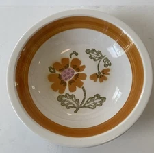 Vintage Mikasa ~ Cera ~ Stone ~ Dewdrop D1251 ~ 7.5" Bowl Orange Pink ~ NOWT