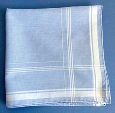 Exquisite Men's Simonnot - Godard : Satin Stripe Cotton pocket Handkerchief 16"
