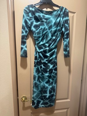 New Roberto Cavalli Teal and Gray Animal Print Mini Dress Size 2-4 (38 I)