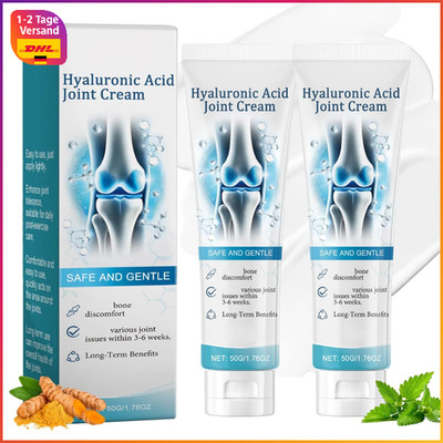 Hyaluronsäure Gelenkcreme 2 Stück mit Kurkuma für Rücken Nacken Hände Knie