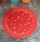 FIESTA WARE HLC Red Scarlet SNOWFLAKE Large Dinner Plate 11-3/4" D ~ TTC