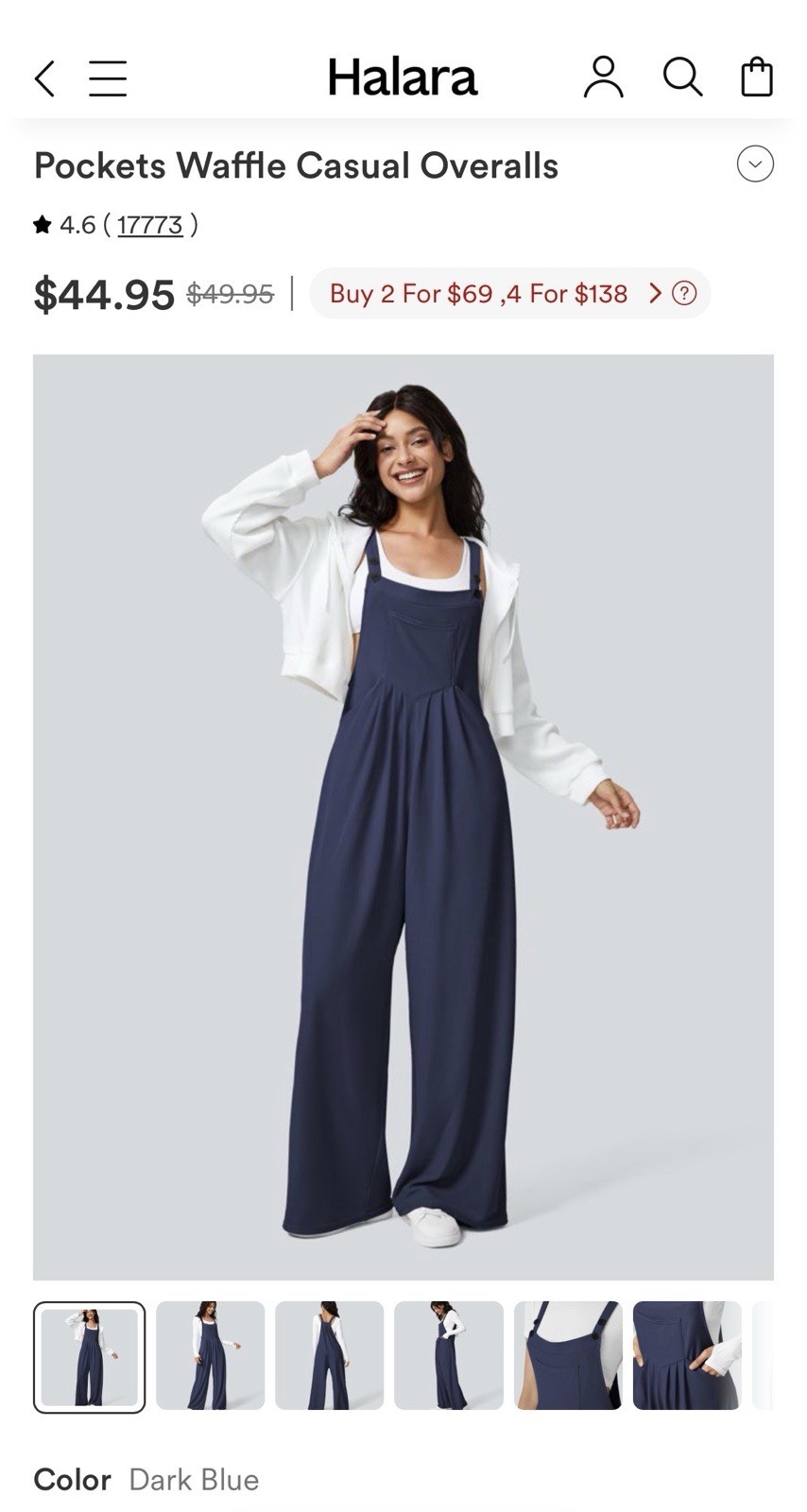 Halara NWT Dark Blue Adjustable Multiple Pockets … - image 13