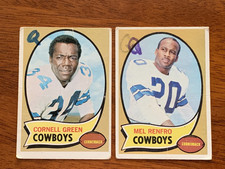 1970 Topps Football Cards Dallas Cowboys - Mel Renfro & Cornell Green - VG