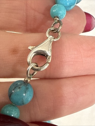 Beautiful Whitney Kelly WK sterling silver 925 Round Turquoise Bead Necklace - Picture 4 of 13