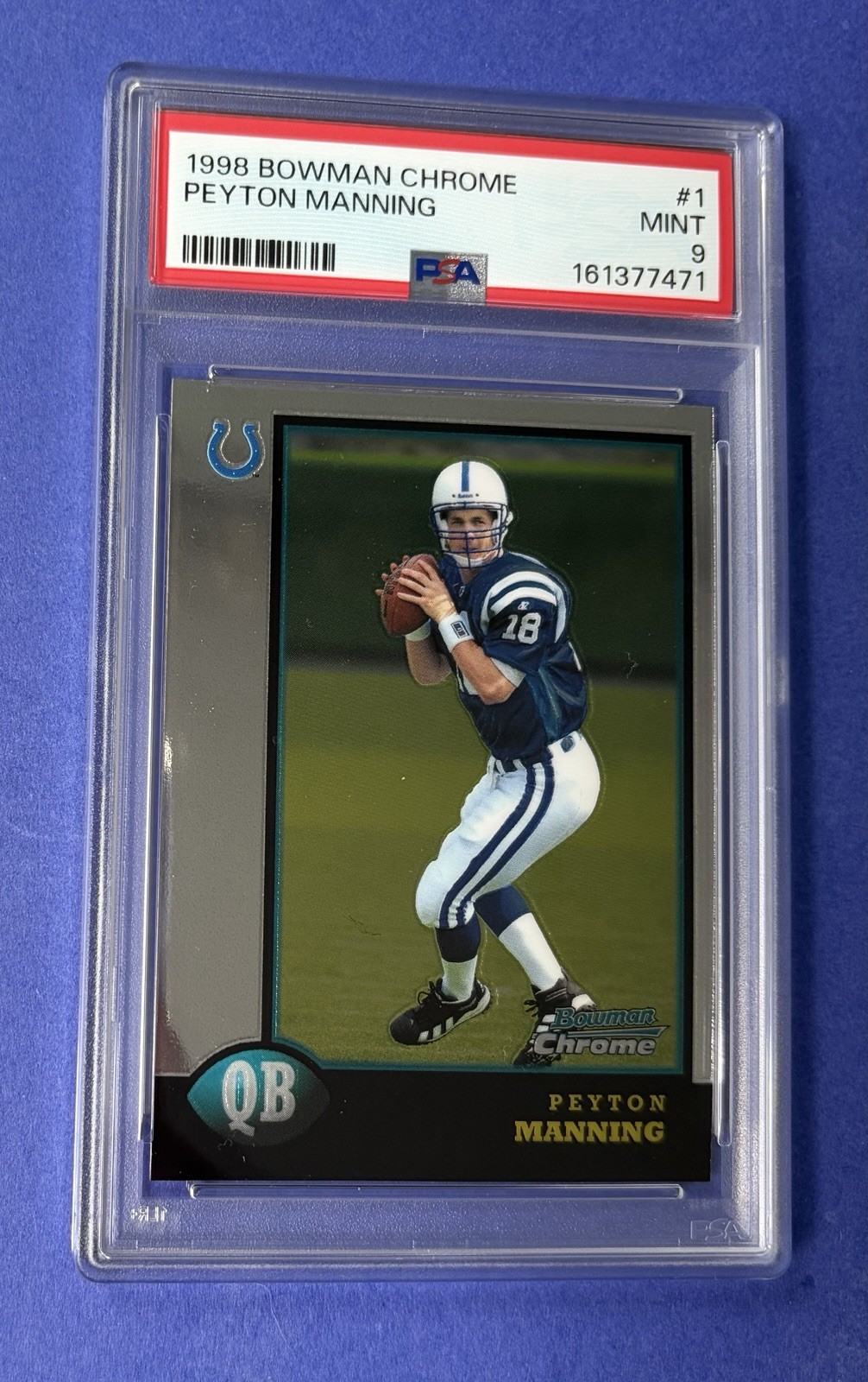 1998 Bowman Chrome Peyton Manning Indianapolis Colts #1 PSA 9 MINT