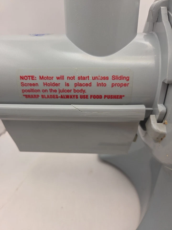 Соковыжималка Champion 1/3 л.с. сверхпрочный мотор G5-NG-853S винтажная серая работает см. ПРИМЕЧАНИЯ - Изображение 4 из 4