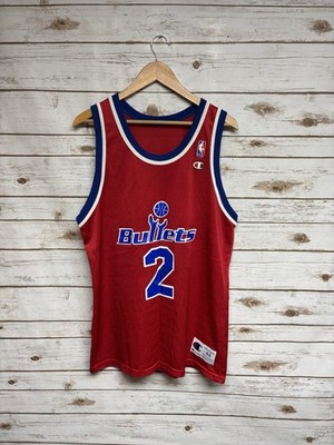 Vintage Washington Bullets #2 Chris Webber Champion Jersey Red Size 44