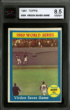 1961 TOPPS BASEBALL #306 1960 WORLD SERIES VIRDON SAVES GAME 1 KSA 8.5 NM-MT+