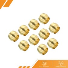 50Pcs 1/4" Tube OD Brass Compression Sleeves Ferrules Ferrule Fitting
