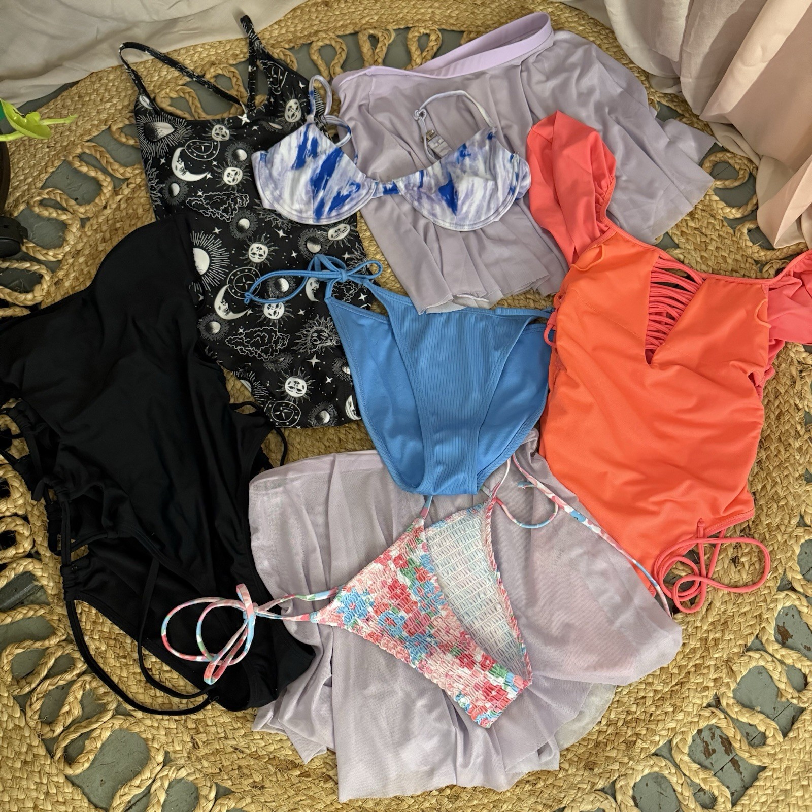 Lot Of Swimsuit Women’s Size S | 8 Pieces | 3 One Piece 3 Bikini Pieces 2 Skirts