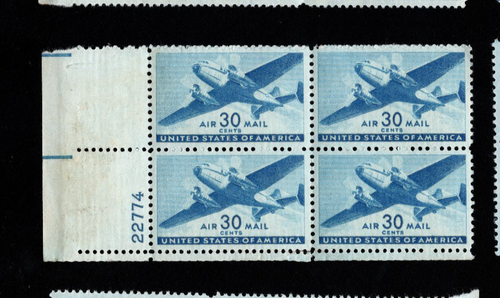 1941 Auswahl Plattenblöcke C30 US MNH Luftpost Briefmarken 30c Transportflugzeug - Bild 3 von 7