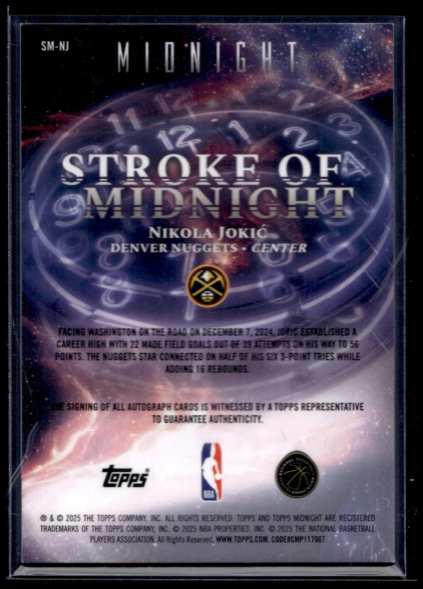 2025-26 Topps Midnight - Stroke of Midnight Autographs Nikola