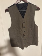 Vintage Pierre Balmain Paris Vest Mens 48 Brown Wool Blend Formal Waistcoat