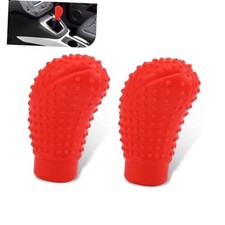2 PCS Shift Knob Cover   Non-Slip Silicone Gear Lever Cover with Massage