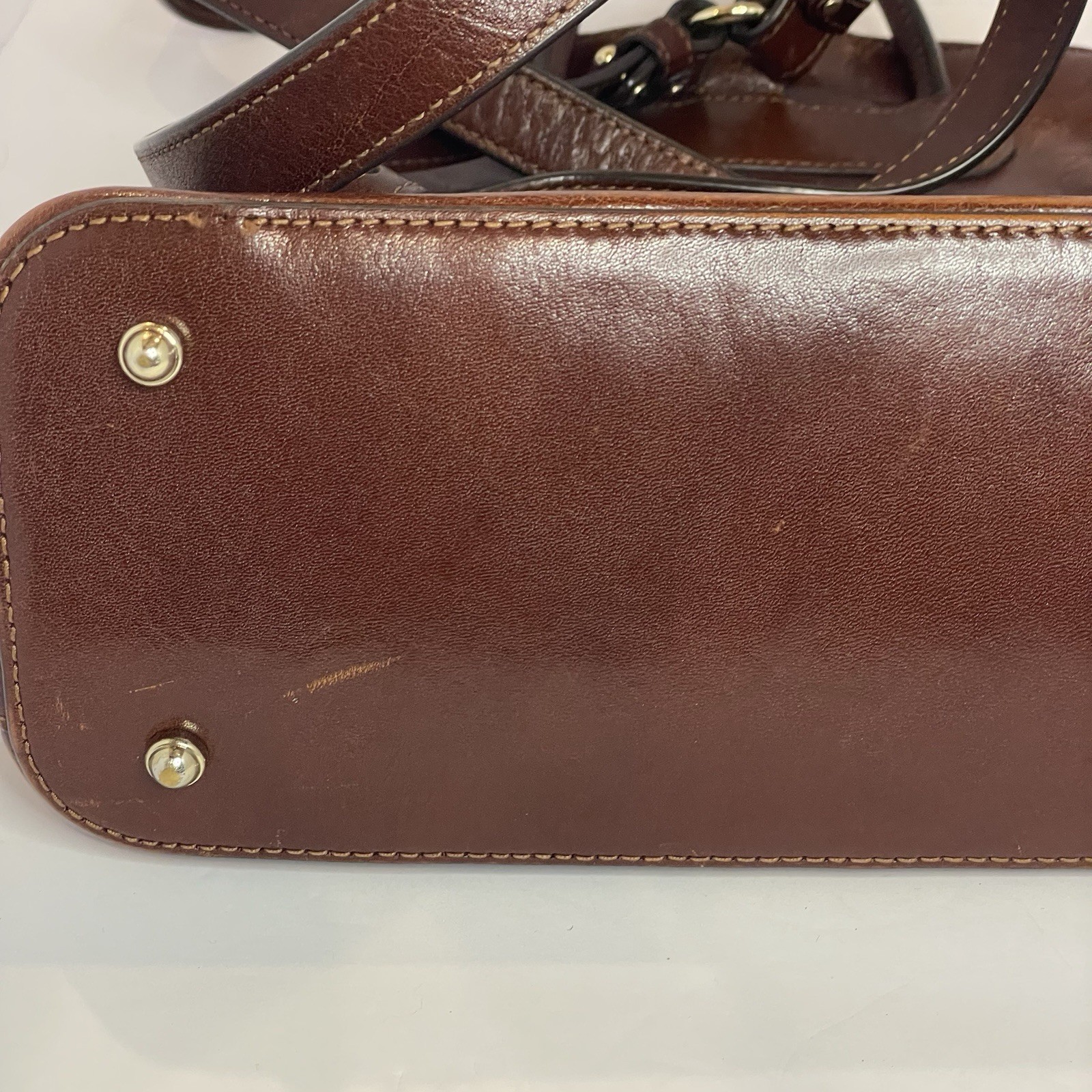 Brahmin Leather Backpack Purse Solid Brown Adjust… - image 12