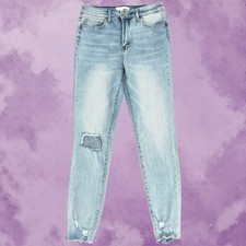 VERVET High Rise Distressed Skinny Jeans Women  s 29 Light Whisper